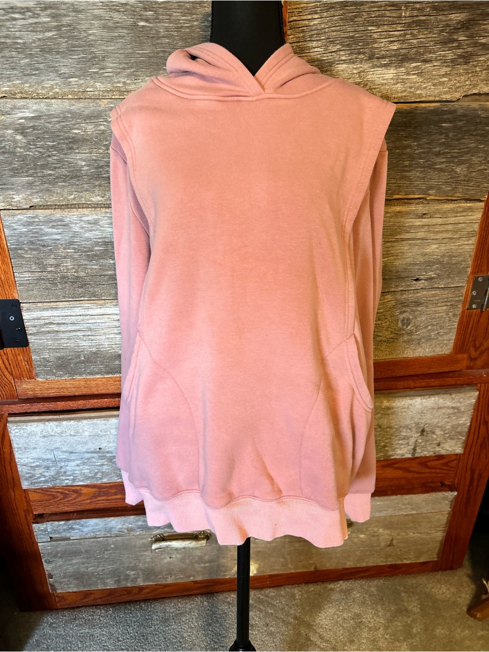 The Latched Mama Heavy Nursing Hoodie Size 2X Pockets Cozy Dusty Rose